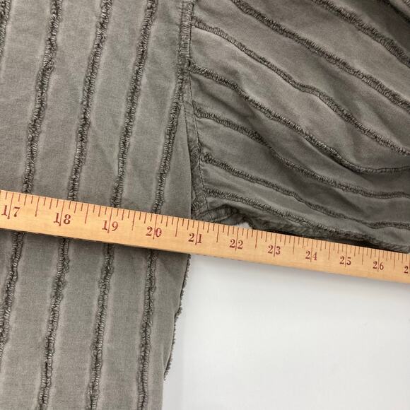 Franky Max Y2K Textured Gray Long Sleeve Button Up Rockabilly Grunge Men’s Med - Picture 9 of 10